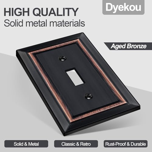 Metal Wall Plate for Light Switch, Applicable to Single Toggle, 6 Pack - size: Single Toggle