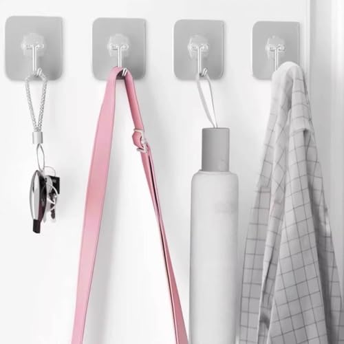 DDMY Adhesive Wall Hooks Heavy Duty 50LB Clear Hook 24 Pack for Hanging - color: Transparent, size: 24 Pieces