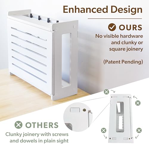 WiFi Router Storage Cabinet Router Box Hider WiFi Box Hider Shelf Cover - color: Dark Oak