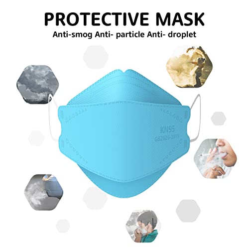 LEVENIS KN95 Face Masks 50 Pack, Breathable Comfortable and Disposable KN95 Mask, Blue - color: Adult-blue