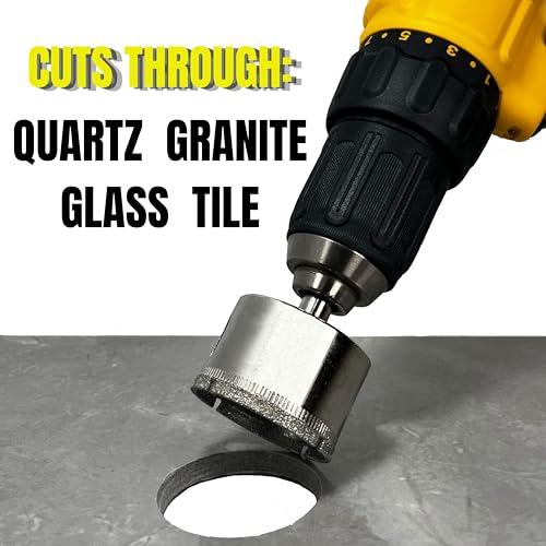 Drilax 5-Pc Diamond Hole Saw Set with Guide & PU Case | for Glass, Tile, Granite & Countertops | Includes 3/4", 1", 1-3/16", 1-3/8", 1-5/8" Bits - style: 5 Pcs Set 3/4" to 1-5/8"