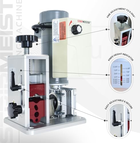 StripMeister E500 Pro Electric Automatic Wire Stripping Machine, Copper Wire Stripper Up To 1.25 inch Diameter, Ultra Grip Feeders, High Torque Variable Speed DC Motor, Fine 0.004 in Adjustment