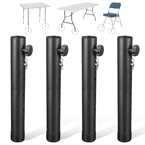 VinBee Folding Table Leg Extenders,Folding Table Risers,4-Levels Height Adjustable Risers for DIY & Office,Dining,Standing Desk 4 Pack (17.3 inch) - size: 17.3 inch(4 LEVELS)