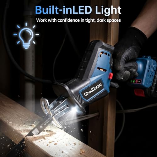 CloudDream Cordless Reciprocating Saw, 3500 SPM, Brushless, 2-Battery Kit