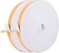 Self Adhesive Foam Tape Weatherstrip 1/2in x 1/4in x 42Ft High Density Foam Insulation Strips Foam Seal Weather Stripping with Strong Adhesive for Door and Window Sound Isolation Soundproofing, White - size: 1/2in x 1/4in x 42Ft
