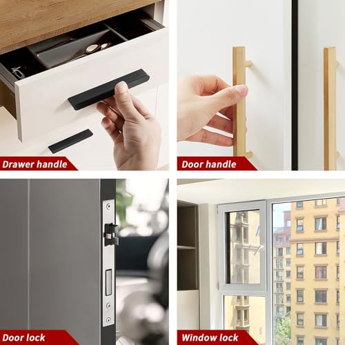 7-Piece Cabinet Hardware Jig Tool Set, Aluminum Alloy Cabinet Handle Jig Template Tool of Drawer Front Knobs, Handles and Pulls, Door