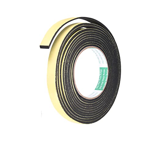 uxcell Sealing Foam Tape 15mm Wide 3mm Thick 4m/13ft Long, Self Adhesive Weather Strip for Window Door Insulation, Pack of 2 - size: 15mmx3mmx4m
