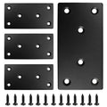 4PCS Black Stainless Steel Flat Mending Plates, 3.15"x1.57" Straight Bracket Brace, Heavy Duty Metal Fixing Joining Plate for Furniture, Wood, Shelves, Fence - size: 3.15“x1.57”-4pcs