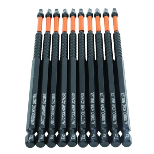 10 Pack #2 Square Driver Bits, 6-Inch Impact SQ2 Bits - size: 6inch, style: pocket hole driver bits