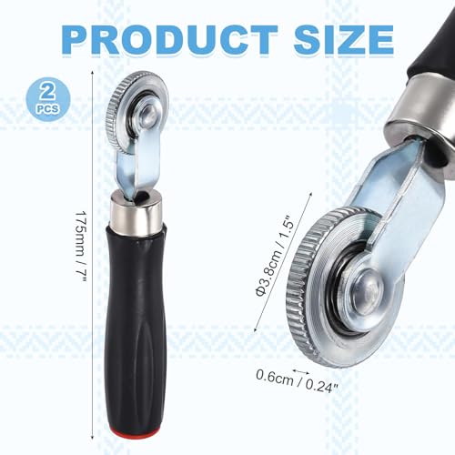 HARFINGTON 2 PCS Car Seam Roller 0.24 Inch Len Car Audio Sound Deadening Roller Sound Deadener Wheel Roller with PP Handle for Auto Noise Heat Insulation Mat Wallpaper Application - color: Black, size: 0.24 Inch