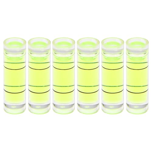 HARFINGTON 6pcs Small Cylindrical Bubble Level Vials 6x20mm PMMA Mini Horizontal Bubble Spirit Level Measuring Layout Tools for RV TV Picture Frame Hanging Tool Leveler - size: 6x20mm