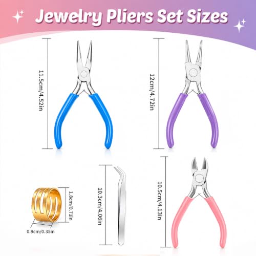 3 Pcs Pliers for Jewelry Making, Jewelry Pliers Set for Jewelry Repair - style: 3pcs-Mixed Color