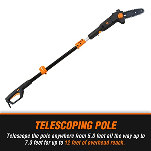 WEN 4019 6-Amp 8-Inch Electric Telescoping Pole Saw, Corded electric - Black&orange - style: Corded 8 in. Pole Saw