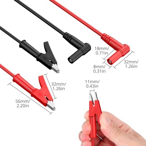 Proster 4mm Banana to Alligator Clip - 15A 1000V Test Lead 1m Pure Copper