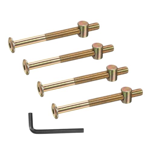 PATIKIL 4 Set Bunk Bed Bolts and Nuts Kit, M8x100mm Furniture Bolts Hex Drive Socket Cap Hardware Replacement for Beds Headboards Chairs - size: M8x100mm