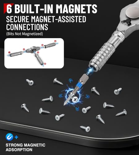 79 in 1 Precision Ratchet Screwdriver Set, Upgraded S2 Steel Tool Kit with Long Bits, Magnetic Electronics Repair Kit Compatible with Smartphones, Laptops, Gift for Men DIY Enthusiasts