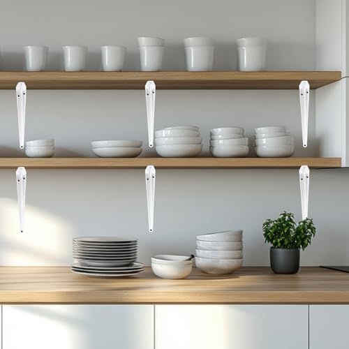 24 Pack 12" x 10" Heavy Duty Metal Shelf Brackets, Floating Shelf Bracket, L Brackets for Shelves, Perfect for 12 Inch Wide Wood Boards, Rustic Farmhouse Decorative Wall Mount Corner Brace - size: 24 Pack 12" x 10" White