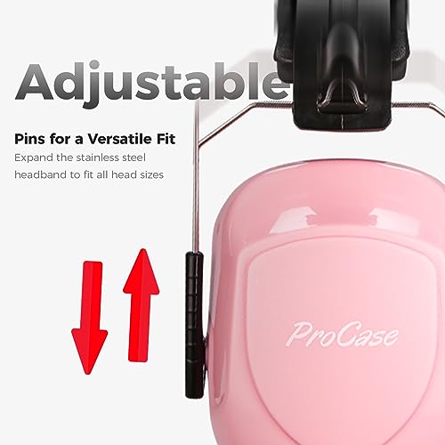 ProCase Hearing Protection Ear Muffs SNR 33dB, Noise Cancelling Headphones - color: 1 - Pink