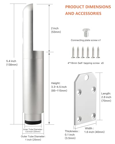 4 Pack Adjustable Metal Furniture Legs Silvery 3.3-4.5 Inch Coffee Table Legs Dresser Feet Cabinet Feet Replacement Support Foot Desk Legs - color: Silvery, size: 3.3-4.5 inch(4pcs)