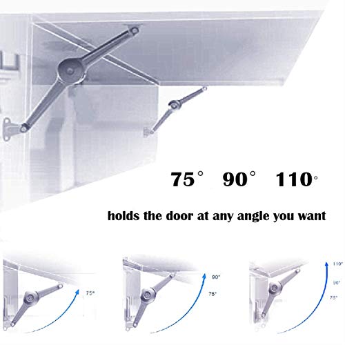 [4-Pack] Heavy Duty Lid Stay Hinges QBOSO Folding Lid Support Hinge,Perfect for Cabinet,Closet,Wardrobe or Toy Box 110 Degree Heavy Duty Style - color: Ferrari 4pcs