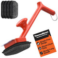 ThermoMaven BBQ Grill Brush Bristle Free - 17" Safe Steam Grill Cleaner Brush with Scraper and 5 Brush Heads for Porcelain/Gas/Charcoal Grill Outdoor Grill Barbecue Cleaner - size: Red 5pcs-Medium
