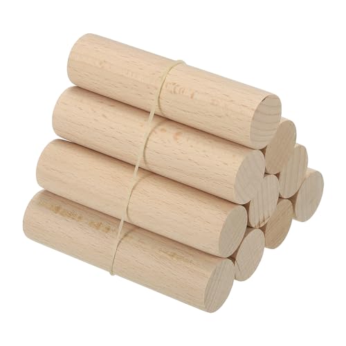 PATIKIL 1 x 4 Inch Dowel Rods Wood Sticks Unfinished Round Dowels 10pcs - size: 1"x4"