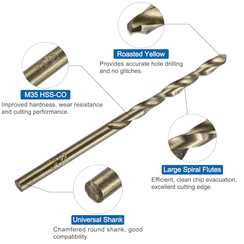 uxcell Metric Tap & Drill Bit Set, 2pcs M4 x 0.7 Spiral Point Thread Taps Titanium Coated and 2pcs 3.3mm Twist Drill Bits Roasted Yellow, Screw Tapping Threading Tools - size: M4 x 0.7 + 3.3mm