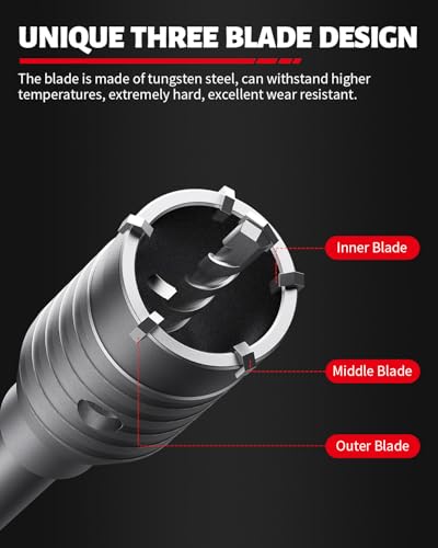 DAYDOOR 2-3/16" (55mm) Concrete Hole Saw with SDS Plus Shank - size: 2-3/16''