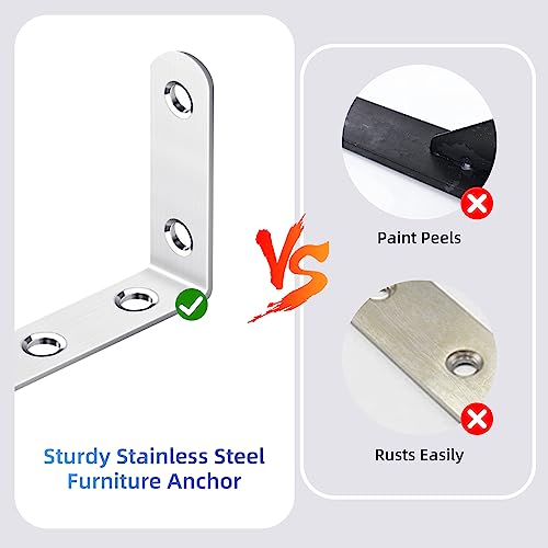 furniture anchors anti-tip baby proofing: Safety Straps Kit for Dresser Secure 400 lbs Bookcase to Wall Cabinet Wall Anchor 4 Pack - size: middle(4 pack)