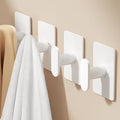 pickpiff Adhesive Towel Hooks: 20LB Extra Strong Wall Hanger, White 4 Pack - color: White, size: 4 Pack