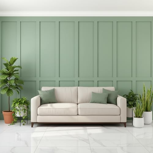 Weysat 1 Set Board and Batten Wall Panel Wainscoting Panel 118.11 X 96.06 Inch - size: 50.4"L x 8.7"W