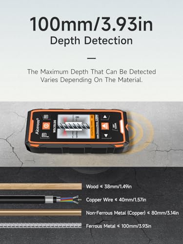 Stud Finder Wall Scanner - Stud Finder Tool w/Intelligent Microprocessor Chip, Stud Detector Beam Finders and Laser Measure for the Center and Edge of Wood AC Wire Metal Studs Joist Pipe