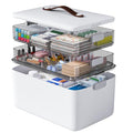 funest 3-Tier Medicine Craft,Sewing,Art,Organizer Storage,Portable Latch Bin with Lid and Leather Handle,Pill Bottle, First Aid, A Household Essential - size: 3-Tier Medicine Organizer