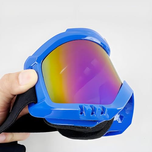 Dirt Bike ATV Goggles 2-Pack Motorcycle Motocross Bike Riding Racing - color: (Blue & Black)color Lens