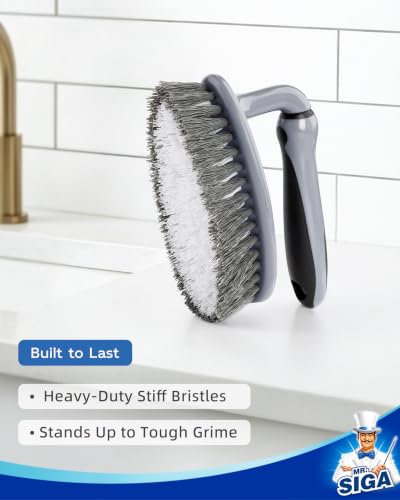 MR.SIGA Heavy Duty Scrub Brush with Comfortable Grip for Bathroom Shower