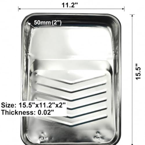 11-Pack 9 inch Disposable Plastic Paint Roller Tray -Come Up with Extra Metal Tray Liner - Ideal for DIY Painting House Projects - size: 12 Pack, 9 Inch
