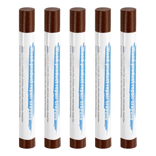 HARFINGTON 5pcs Wood Filler Sticks Wooden Wax Touch Up Furniture Repair Crayons for Scratch Hole Wood, Chestnut - color: Chestnut