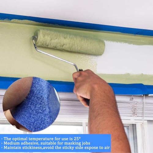 Masking Tape, Blue Tapes, Painters Tape, Artist Painter's Painting Paper Tape for Multi-Purpose Wall Paint, DIY Crafts, Scrapbook, Decoration, Labeling, Edge Finishing, 0.94INx60.1YDSx6 Rolls=360.6YDS - size: 6 Rolls, 0.94IN X 60.1YD