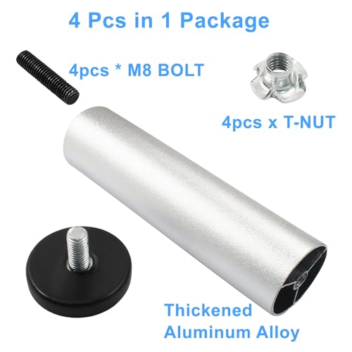 Murtenze 4 PCS 6 Inch Metal Furniture Legs, Silver - color: Silver, size: 6 inch