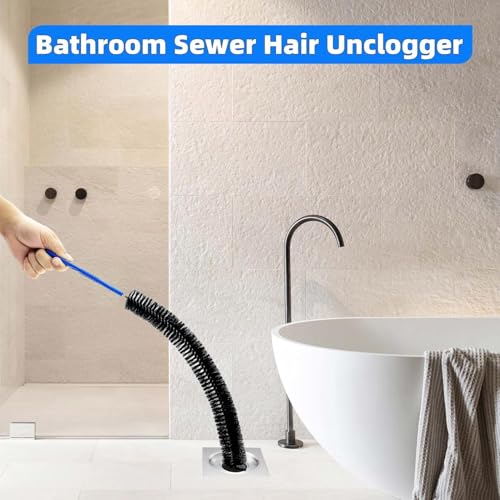Flexible Cleaning Tool,Bendable Sewer Drain Brush, Long Pipe Cleaner for Home Kitchen Sink, Shower and Tub Hair Clogs - size: 16.5 inches