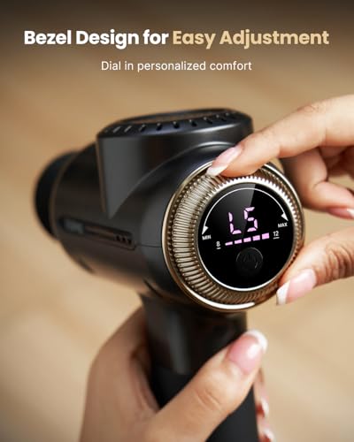 RENPHO Active Evo Massage Gun, Gifts for Men Women Deep Tissue Back Handheld Massage with 8-12mm Amplitude Heavy-Duty, FSA Approved Percussion Professional Muscle Massager Gun for Athtetes HSA - color: Midnight Black