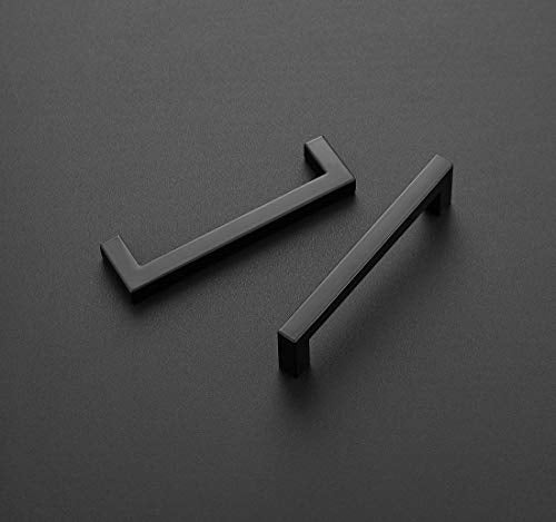 Ravinte Matte Black Cabinet Handles Square Pulls 5 Inch 3 Pack - size: 5-1/2 Inch (5 Inch Hole Center)
