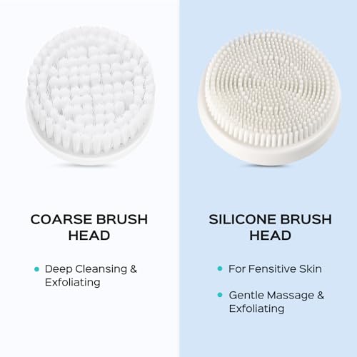 COSLUS Facial Cleansing Brush Face Scrubber, 2-in-1 Rotating Design - color: Bright Rose