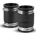 2 Pcs 1-1/2 IN Flexible PVC Pipe Coupling with Stainless Steel Clamps Fit 1-1/2 IN Nominal Pipes, Couplers for Plastic and Copper Pipe Plumbing Connections, Drain Repair, Dust Hose - size: 1-1/2 in