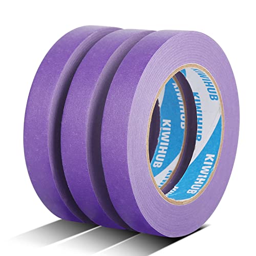 Purple Painters Tape,0.7" x 60 Yards x 3 Rolls (180 Yards Total) - - color: Purple, size: 0.7", 60 yards