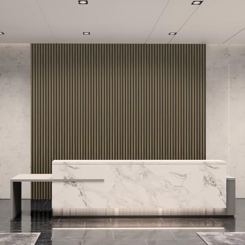 Art3d 96 x 6 Inch 3D Fluted Wood Textured Slat Wall Panel, 8-Pack, Ebony - color: Ebony, size: 96*6