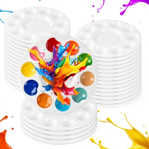 20PCS Paint Tray Palettes, Plastic Paint Palette, Watercolor Palettes Paint Trays for Kids