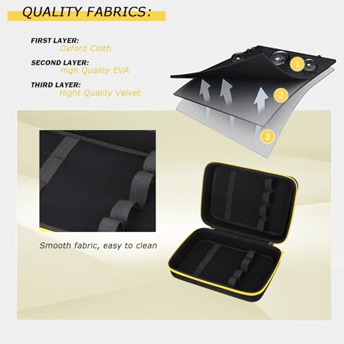 Tourmate Hard Storage Case for HURRICANE/MECHEER/WFOEJEJ/WORKPRO/Milwaukee Wood Chisel Set - Travel Box Suitable for 4/8 Piece&Complete Sets of Chisels(Box for Sale) (Black & Yellow, M (8 PCS)) - size: M (8 PCS)