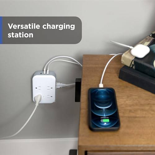 GE All-in-One Surge Protector Wall Tap, 8 Outlets