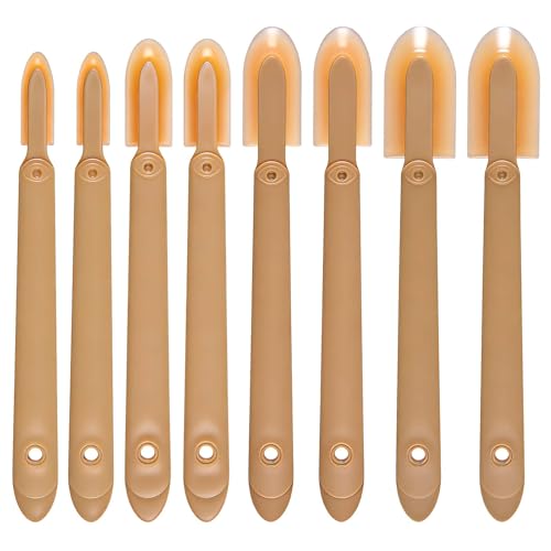 Caulking Tool Kit 8PCS Silicone Caulk Finishing and Smoothing Tools, Reusable Sealant Spatula Spreader Flexible Caulk Smoother with Ergonomic Handle for Bathroom Kitchen Window Floor Sealing